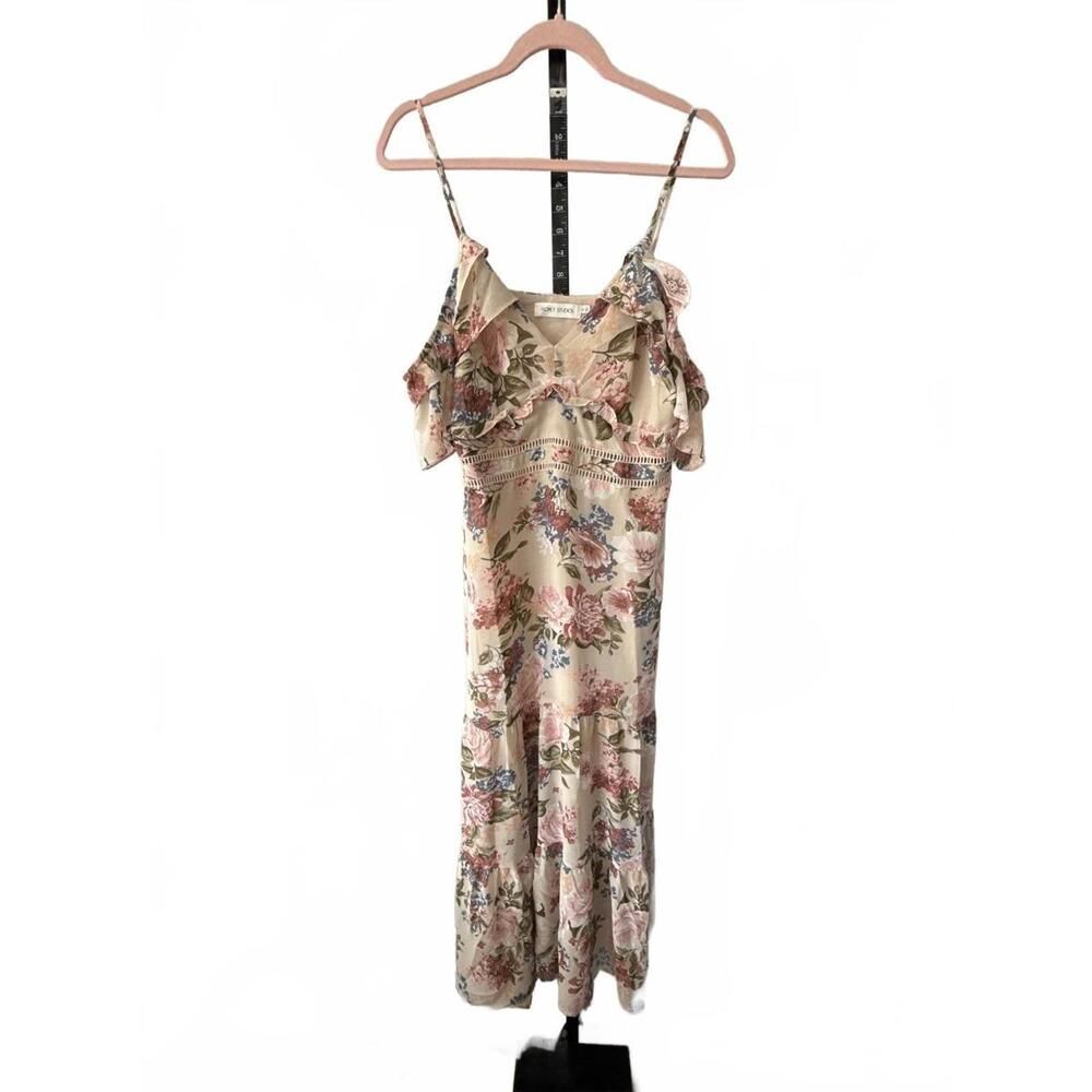 Floral Print Women's Maxi Dress with Ruffle Detail
